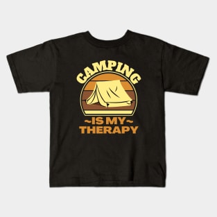 Camping Is My Therapy Kids T-Shirt